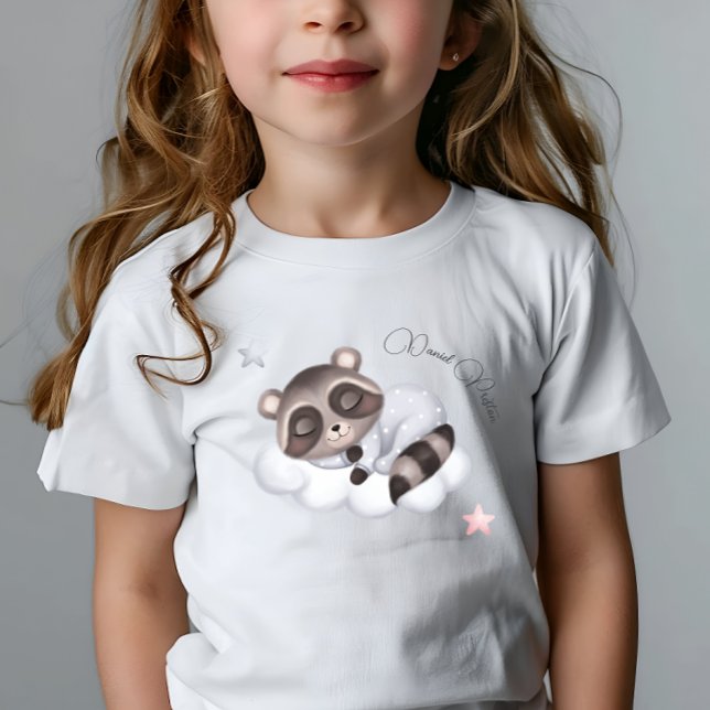 T-shirt Pour Bébé Doux bébé garçon raton laveur animal (Gentle Baby Boy Raccoon Animal Baby T-Shirt)