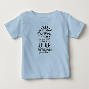T-shirt Pour Bébé Doux soleil sur mesure mélangé avec un petit ourag