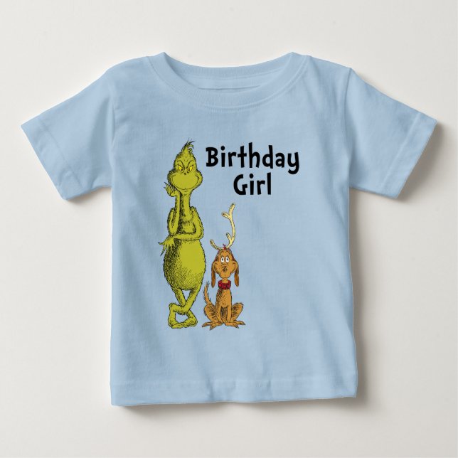 T-shirt Pour Bébé Dr Seuss | Grinch Winter Birthday Girl (Devant)