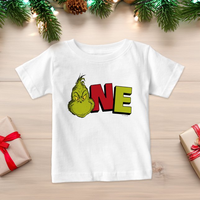 T-shirt Pour Bébé Dr Seuss | Premier anniversaire de Grinch - un (T-shirt and gifts)