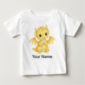 T-shirt Pour Bébé Dragon Aquarelle Personnalisé Avec Lanterne Étoilé