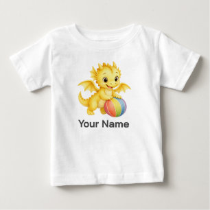 T-shirt Pour Bébé Dragon Bébé Jaune Personnalisé Jouant au Ballon