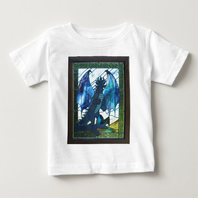T-shirt Pour Bébé Dragon bleu (Devant)