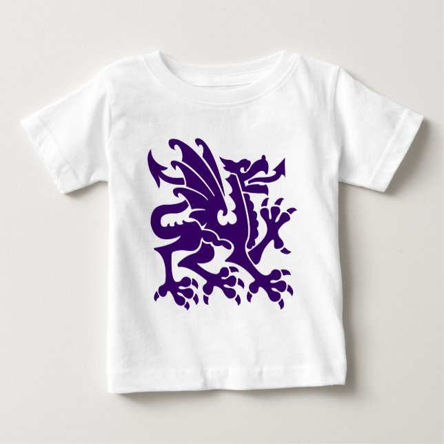 T-shirt Pour Bébé Dragon héraldique 01 - Violet profond (Devant)