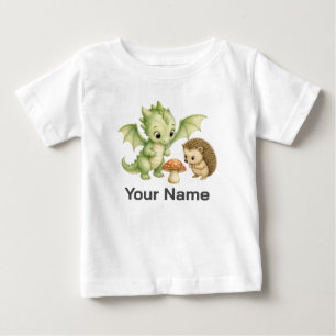 T-shirt Pour Bébé Dragon Hérisson Champignon Enfants Personnalisés
