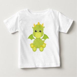 T-shirt Pour Bébé Dragon mignon, Dragon vert, Petit Dragon, Magie