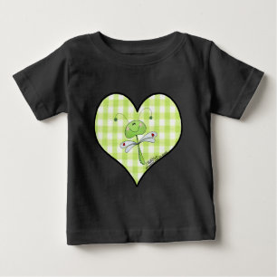 T-shirt Pour Bébé Dragon Voler dans en vichy coeur vert