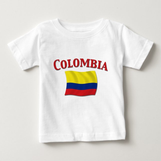 T-shirt Pour Bébé Drapeau 3 de la Colombie (Devant)