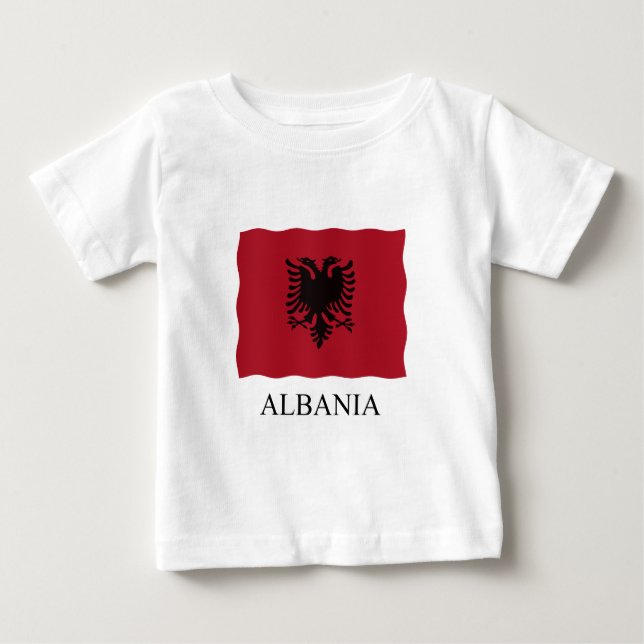 T-shirt Pour Bébé drapeau albanais (Devant)