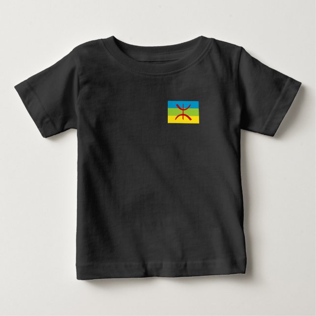 T-shirt Pour Bébé Drapeau Amazigh Drapeau Berber Drapeau Kabyles (Devant)