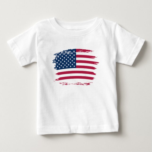 T-shirt Pour Bébé Drapeau américain (Devant)