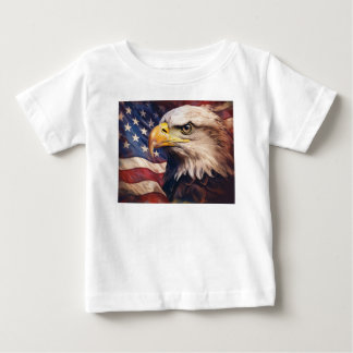T-shirt Pour Bébé Drapeau américain avec tête d'aigle chauve