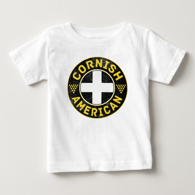 T-shirt Pour Bébé Drapeau américain de Cornouille (Devant)