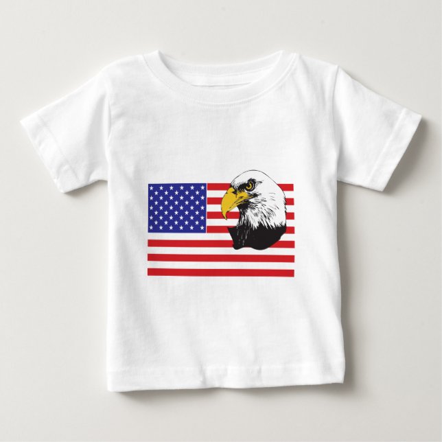 T-shirt Pour Bébé Drapeau américain et aigle (Devant)