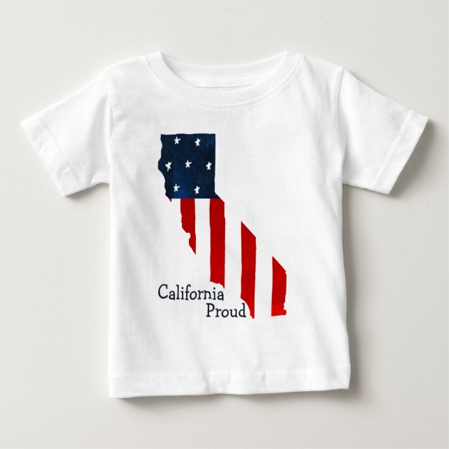 T-shirt Pour Bébé Drapeau américain Fier Bold Californie (Devant)