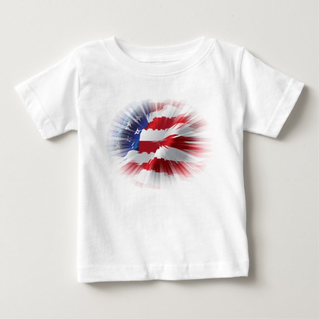 T-shirt Pour Bébé Drapeau américain patriotique très Cool (Devant)