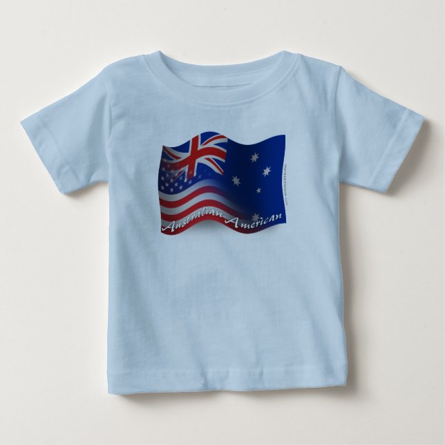 T-shirt Pour Bébé Drapeau australien-américain (Devant)