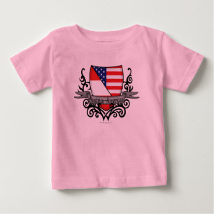 T-shirt Pour Bébé Drapeau Autrichien-Américain de bouclier