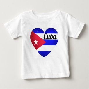 T-shirt Pour Bébé Drapeau cardiaque cubain