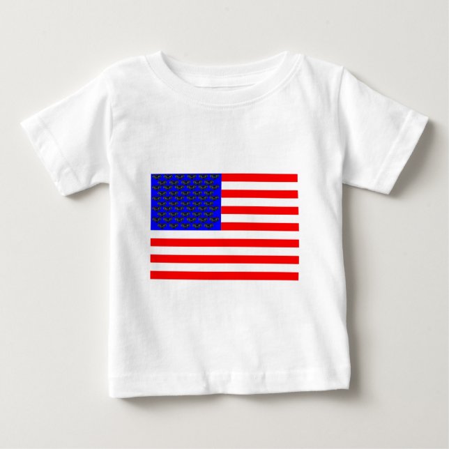 T-shirt Pour Bébé Drapeau Chats Noirs Et Bandes (Devant)