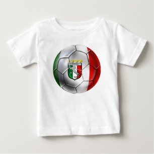 T-shirt Pour Bébé Drapeau de ballon de football de l'Italie Forza
