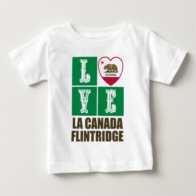 T-shirt Pour Bébé Drapeau de Californie Coeur La Canada Flintridge (Devant)
