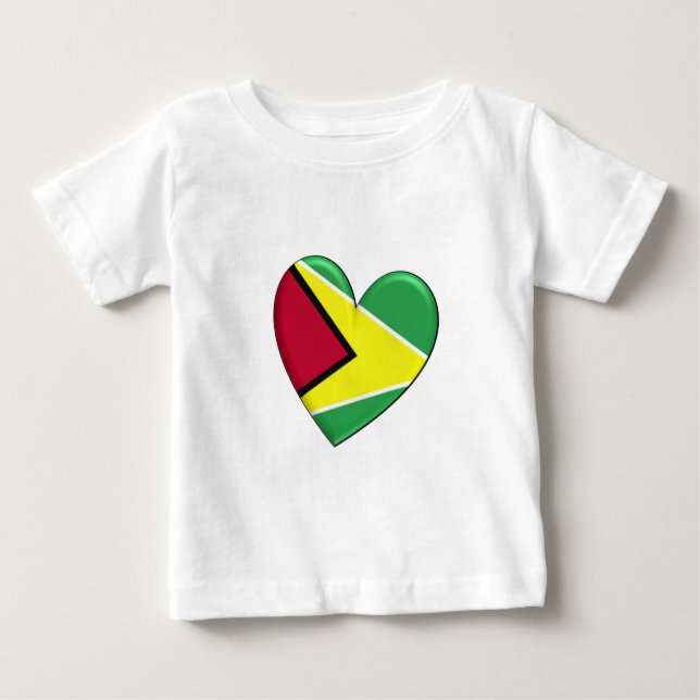 T-shirt Pour Bébé Drapeau de coeur de la Guyane (Devant)