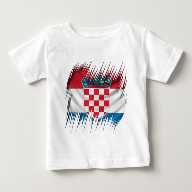 T-shirt Pour Bébé Drapeau de Croate de défibreurs (Devant)