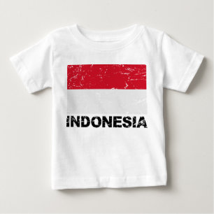 T-shirt Pour Bébé Drapeau de cru de l'Indonésie