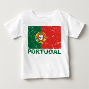 T-shirt Pour Bébé Drapeau de cru du Portugal