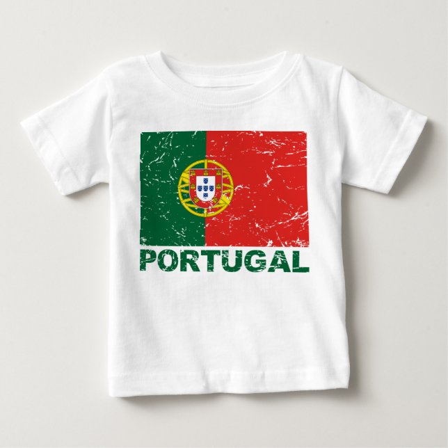 T-shirt Pour Bébé Drapeau de cru du Portugal (Devant)