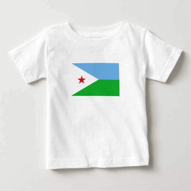 T-shirt Pour Bébé Drapeau de Djibouti (Devant)