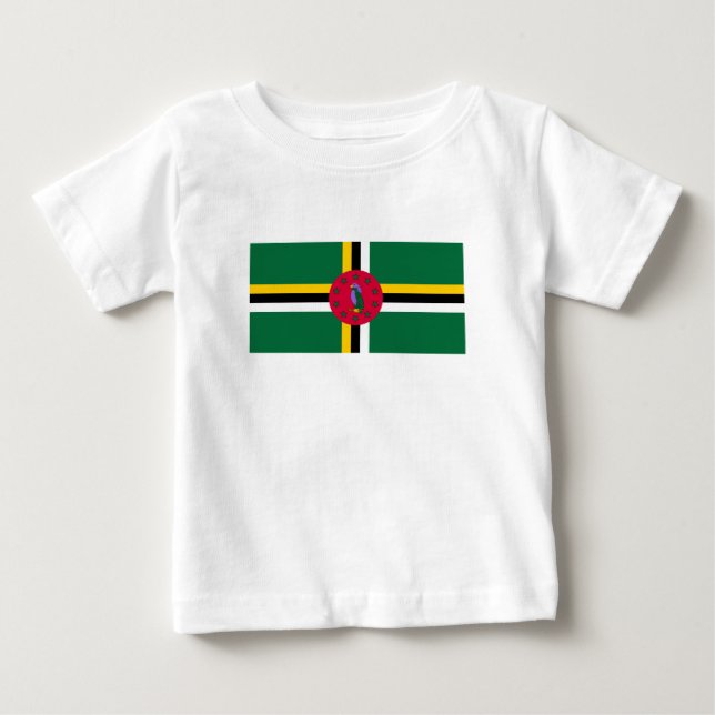 T-shirt Pour Bébé Drapeau de la Dominique (Devant)