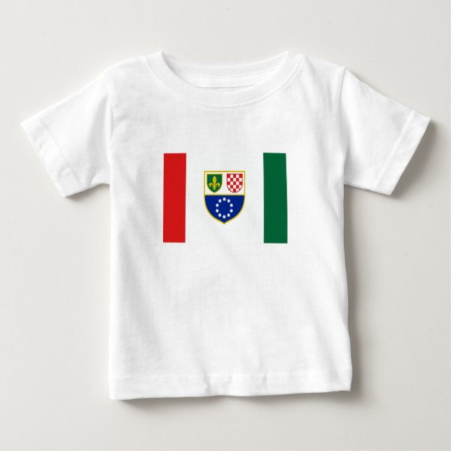 T-shirt Pour Bébé Drapeau de la Fédération de Bosnie (Devant)