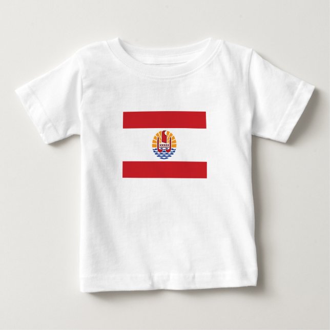 T-shirt Pour Bébé Drapeau de la Polynésie française (Devant)