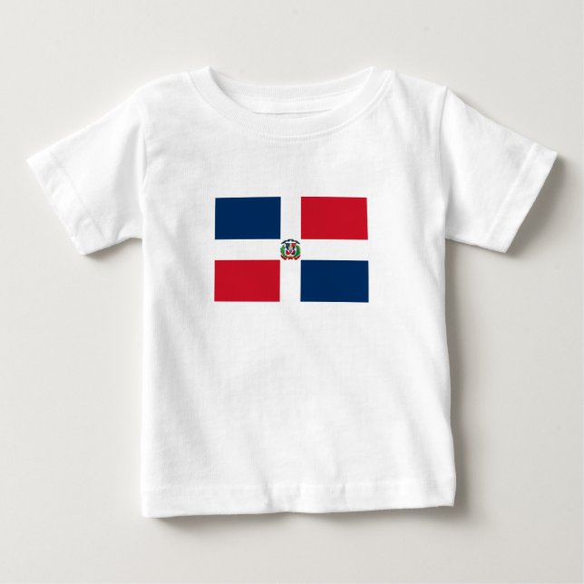 T-shirt Pour Bébé Drapeau de la République Dominicaine (Devant)