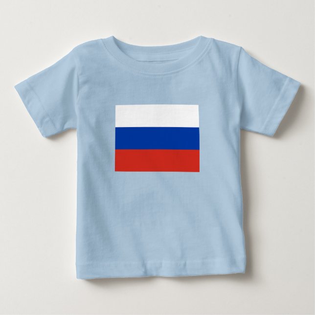 T-shirt Pour Bébé Drapeau de la Russie (Devant)