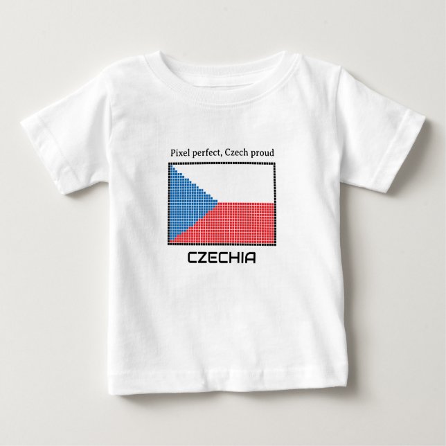 T-shirt Pour Bébé Drapeau de la Tchéquie (Devant)