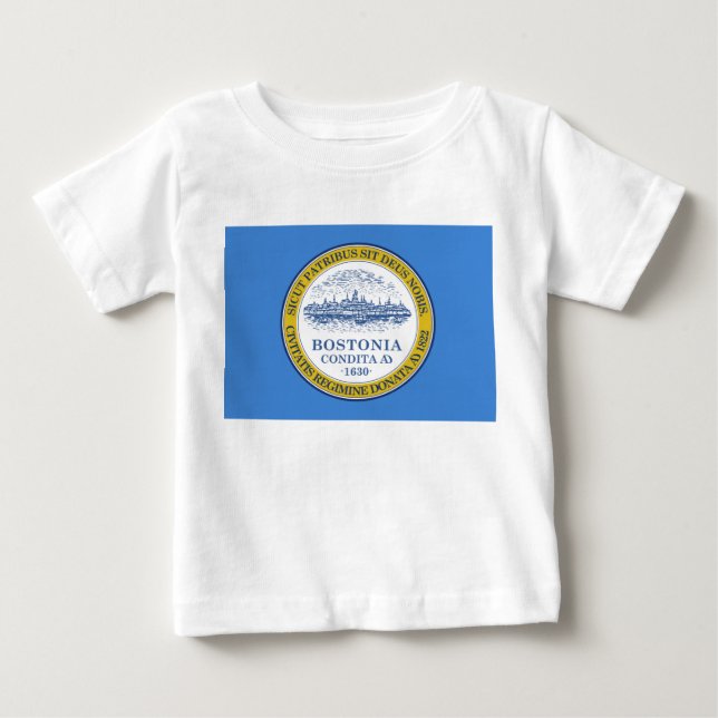 T-shirt Pour Bébé Drapeau de la ville de Boston (Massachusetts) (Devant)