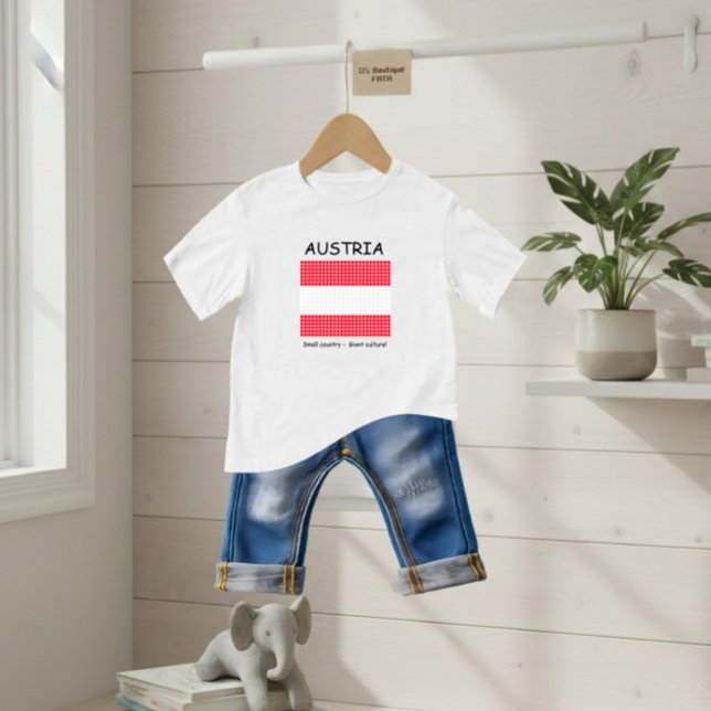 T-shirt Pour Bébé Drapeau de l'Autriche (Créateur téléchargé)