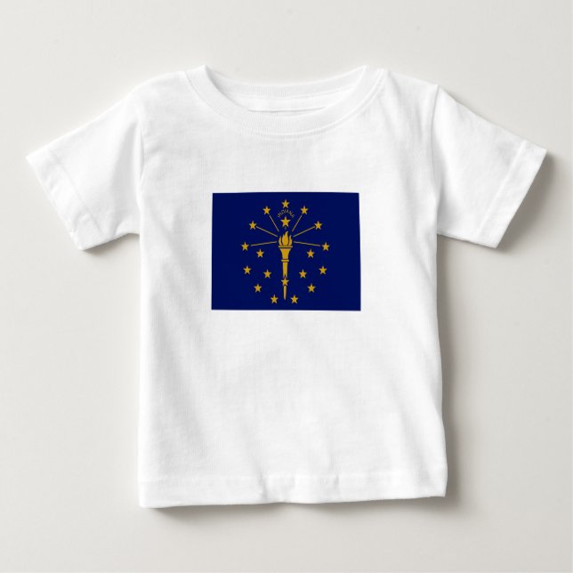T-shirt Pour Bébé Drapeau de l'État de l'Indiana (Devant)