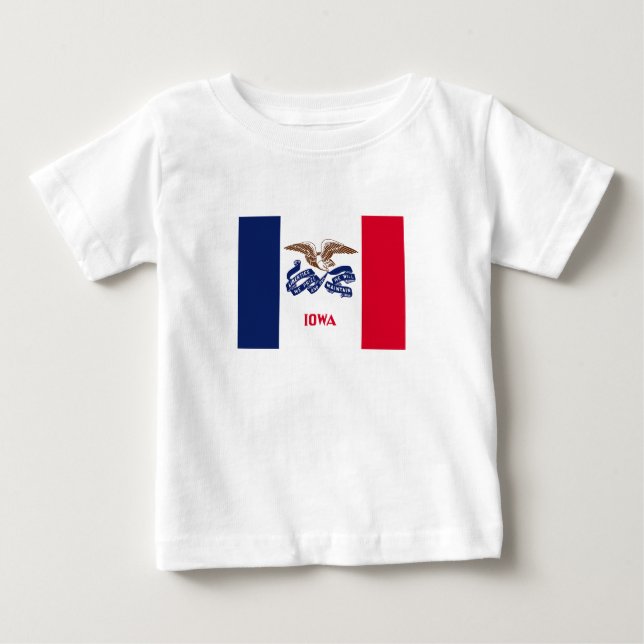 T-shirt Pour Bébé Drapeau de l'État de l'Iowa (Devant)