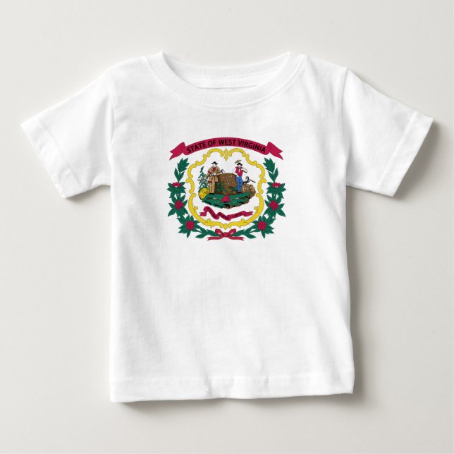 T-shirt Pour Bébé Drapeau de l'État de Virginie occidentale (Devant)