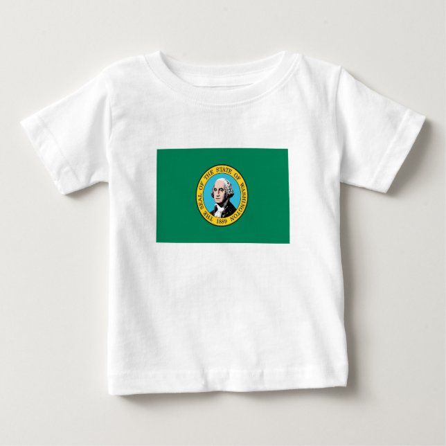 T-shirt Pour Bébé Drapeau de l'État de Washington (Devant)