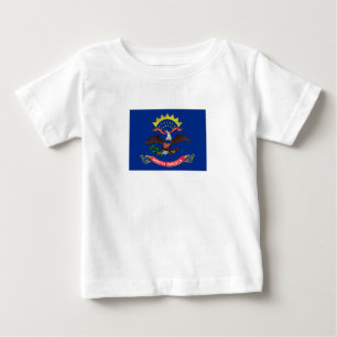 T-shirt Pour Bébé Drapeau de l'État du Dakota du Nord