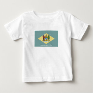 T-shirt Pour Bébé Drapeau de l'État du Delaware