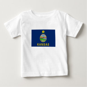 T-shirt Pour Bébé Drapeau de l'État du Kansas