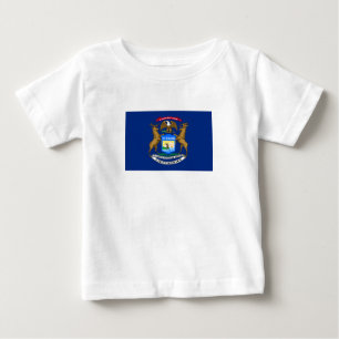 T-shirt Pour Bébé Drapeau de l'État du Michigan