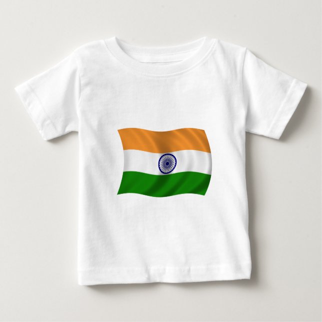 T-shirt Pour Bébé Drapeau de l'Inde (Devant)