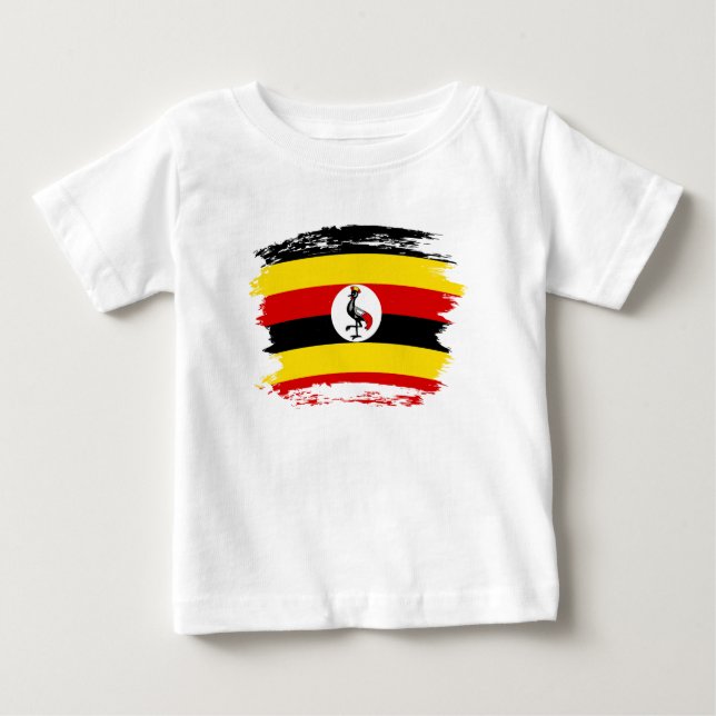 T-shirt Pour Bébé Drapeau de l'Ouganda (Devant)